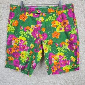 Polo Ralph Lauren Shorts Mens 34 Green Floral Tropical Slim Fit Summer Preppy